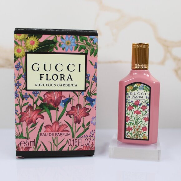 GUCCI Flora Gorgeous Gardenia Eau De Parfum EDP MINIATURE .16oz - 5ml NIB - Picture 3 of 5